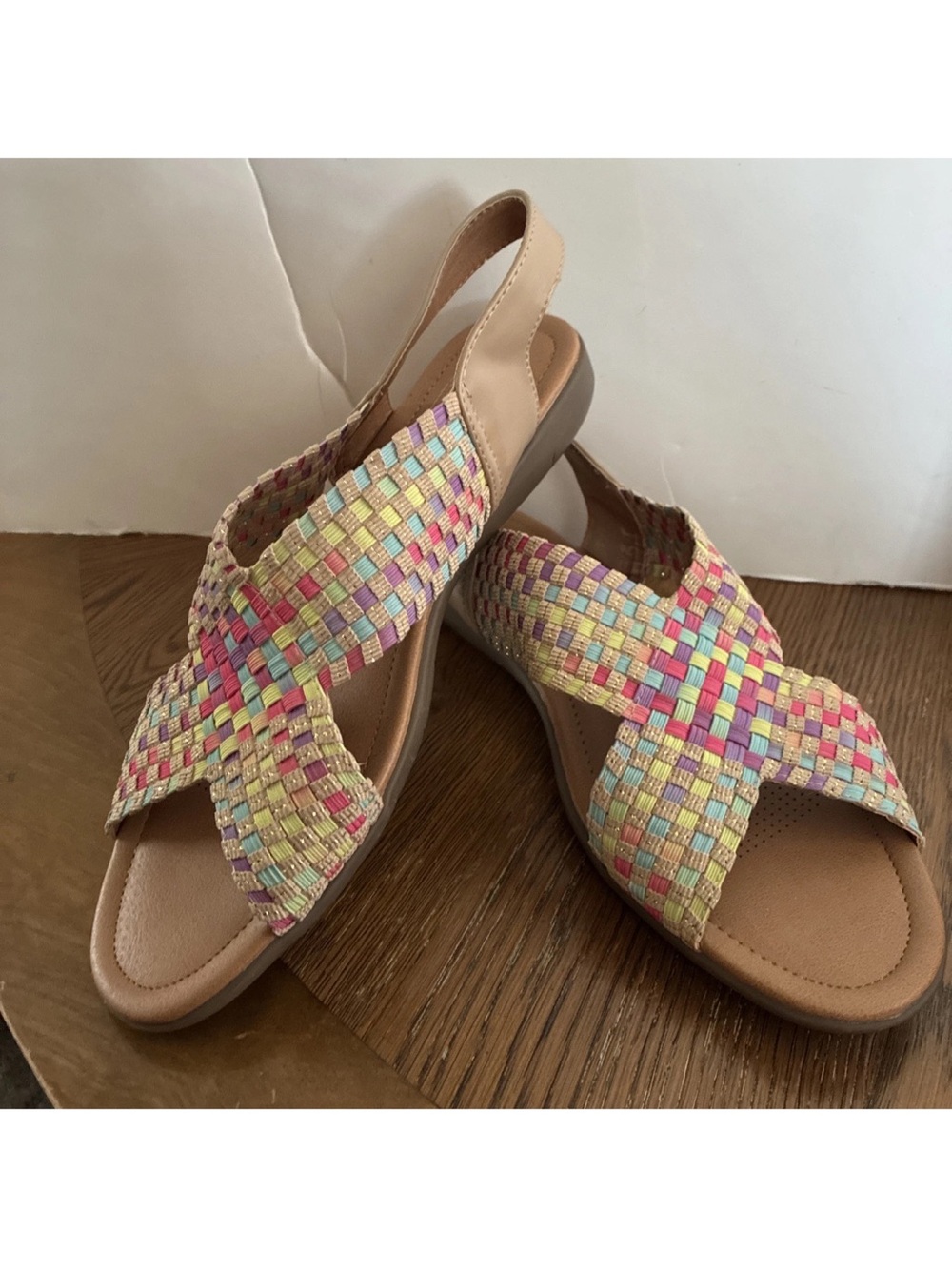 Multicolor Woven Slingback Sandals - Women NWT’s 11W comfortview
